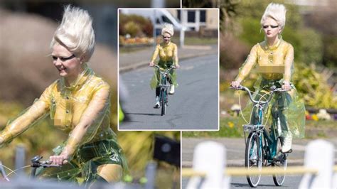 Maisie Williams goes braless on bike on the set of Sex Pistols  .